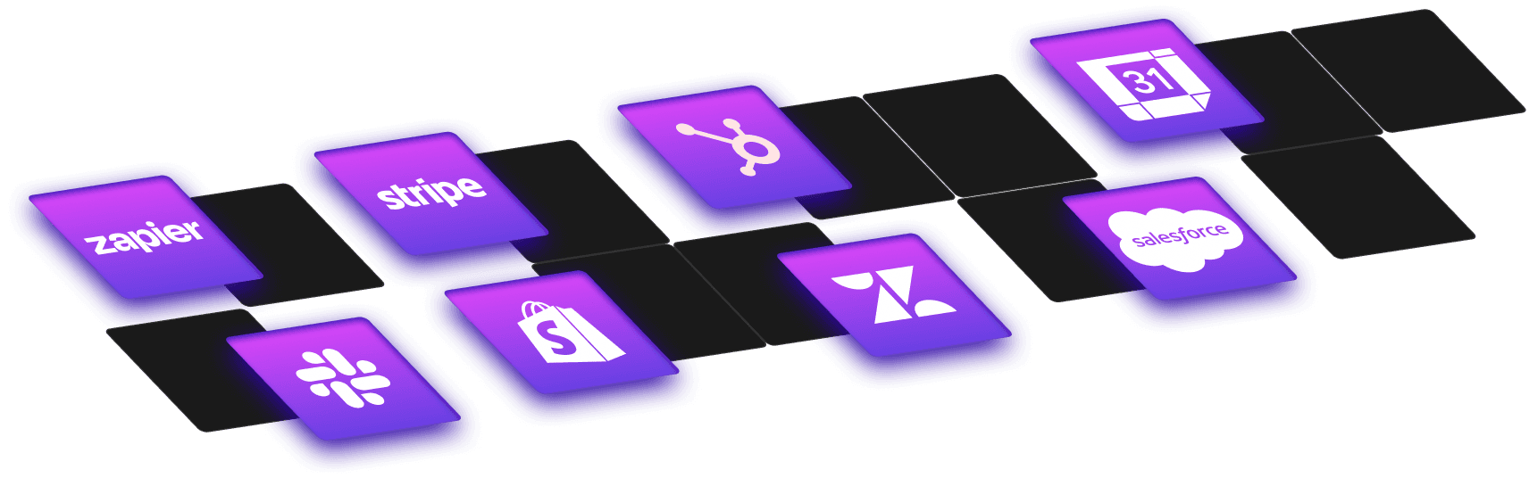 Integration icons showing various platforms